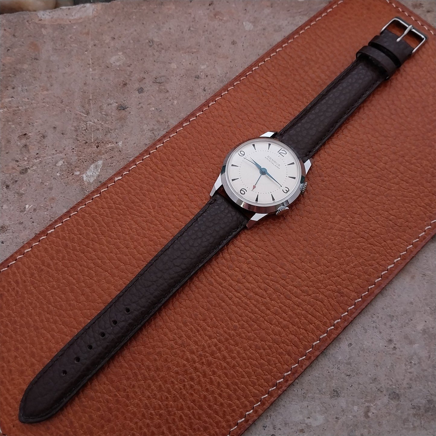 18mm Fleurus France Crushed Grain Calf Tapered 18/16 Watch Strap