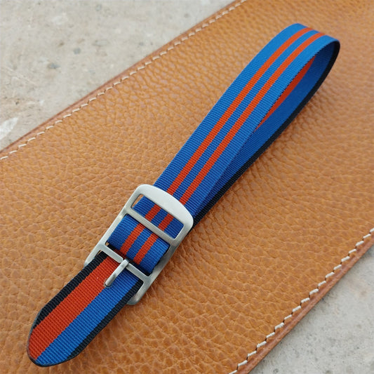 Vintage 16mm Perlon Reversible Striped 1960s Single Pass nos Unused Watch Band
