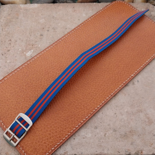 Vintage 16mm Perlon Reversible Striped 1960s Single Pass nos Unused Watch Band