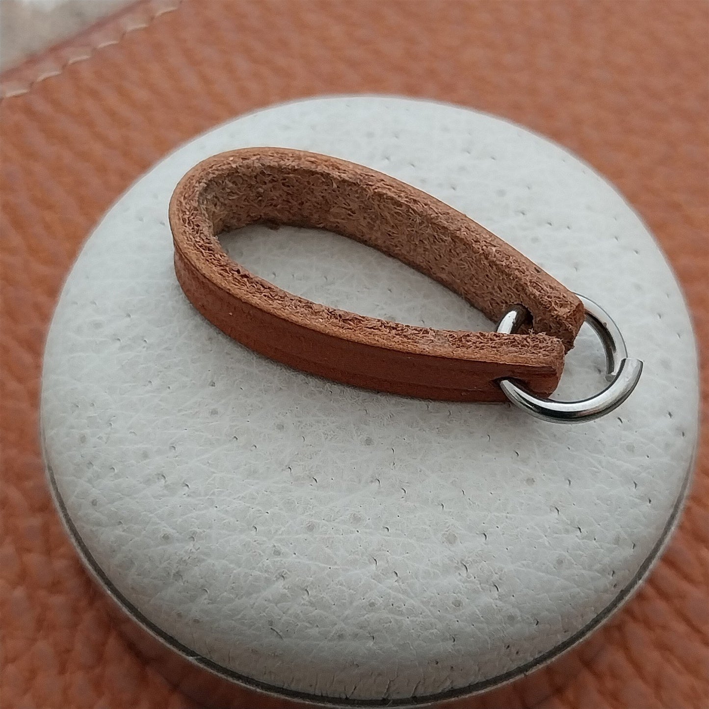 1/4" Russet Brown Saddle Leather Pocket Watch Chain Strap
