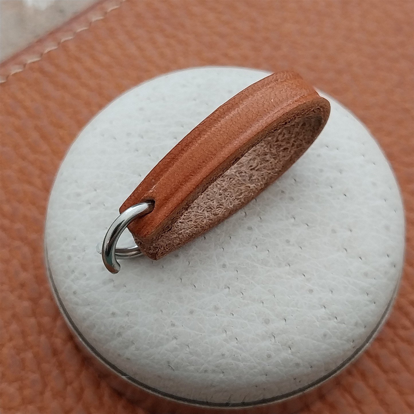 1/4" Russet Brown Saddle Leather Pocket Watch Chain Strap