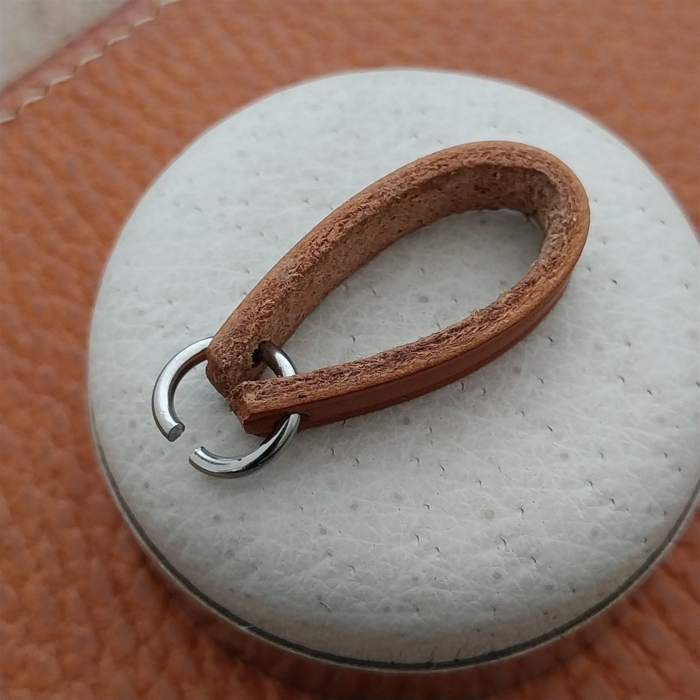 1/4" Russet Brown Saddle Leather Pocket Watch Chain Strap