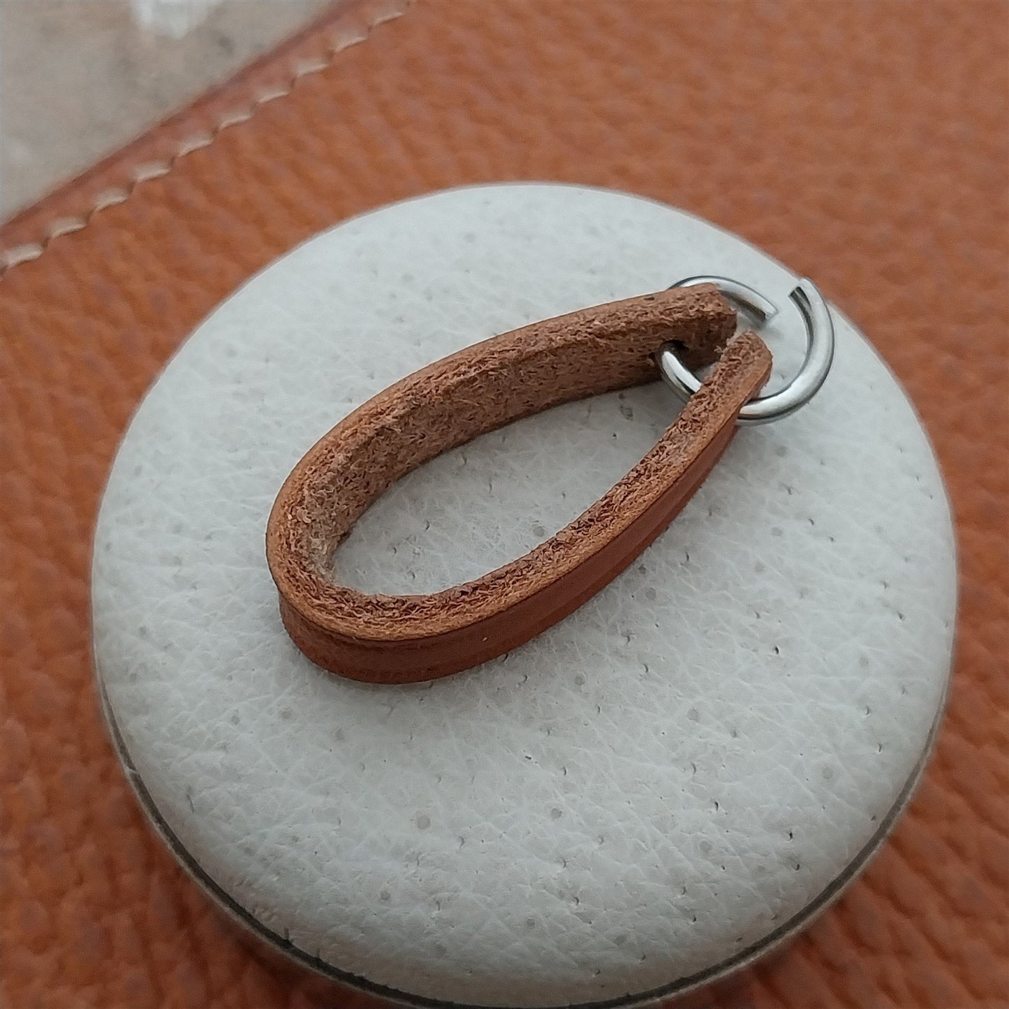 1/4" Russet Brown Saddle Leather Pocket Watch Chain Strap