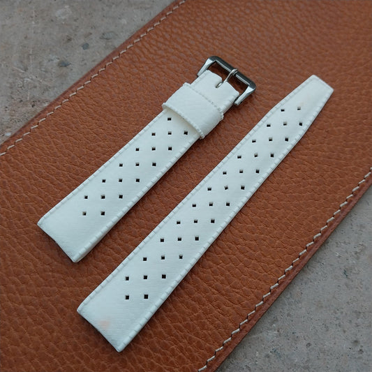 Vintage 19mm Swiss Tropic Straight End White Unused NOS 1970s Diver Watch Strap