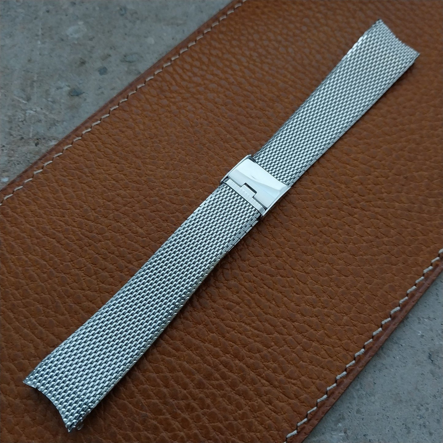 Vintage 18mm White Gold-Filled Mesh Speidel Classic 1960s-1970s Watch Band