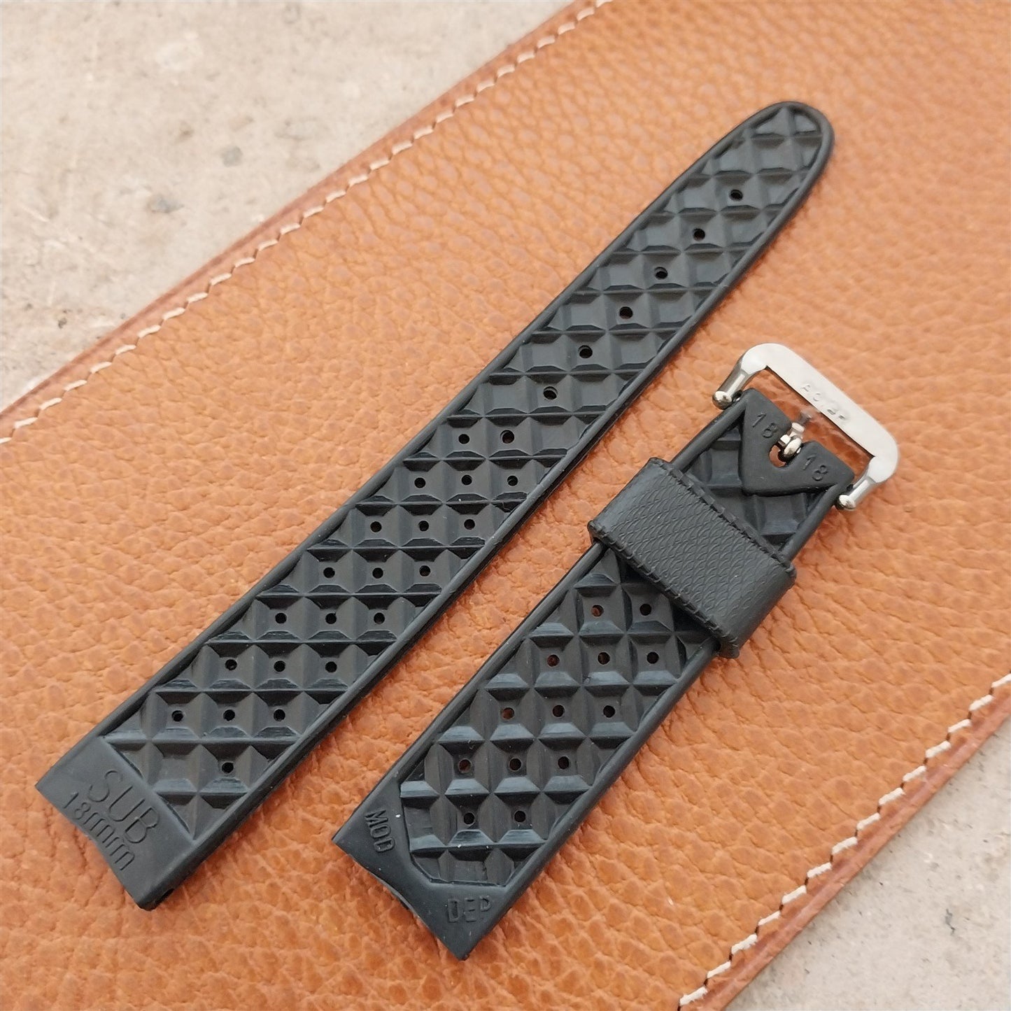 18mm SUB Swiss Perforated Tropical Unused 1960s Vintage Dive Watch Strap
