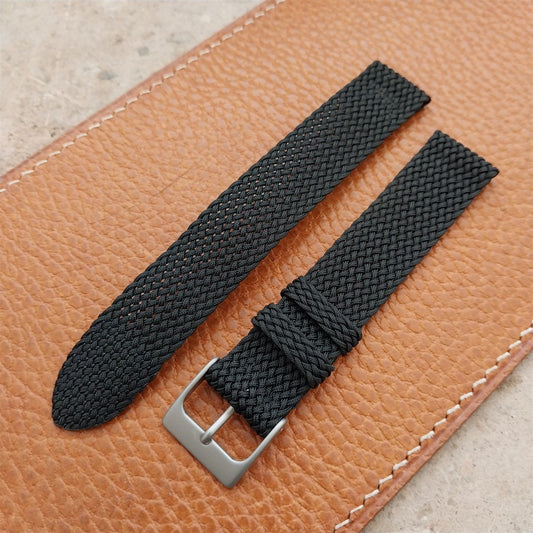 Vintage 16mm Braided Perlon 2-Piece Swiss 1960s Unused Watch Strap
