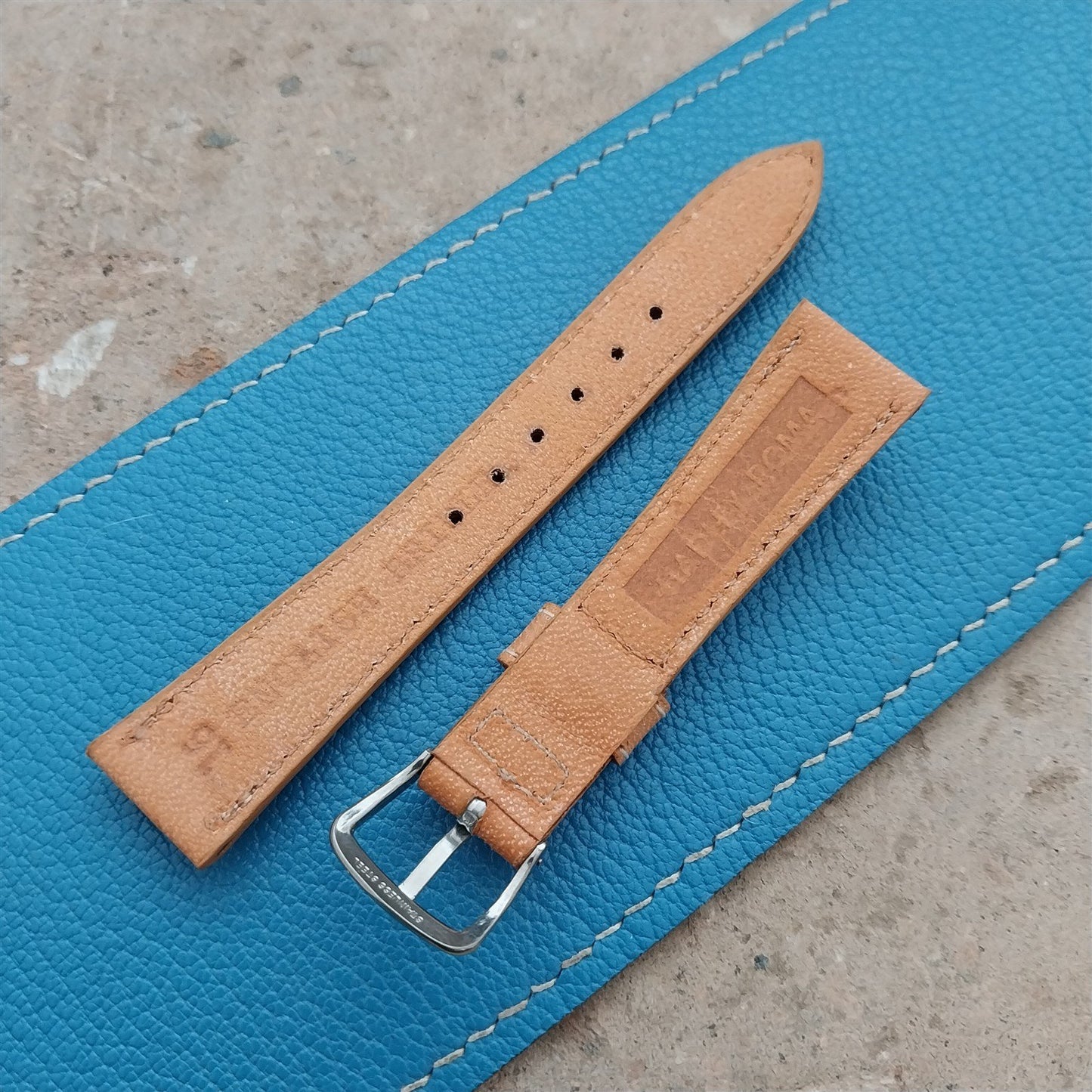 16mm Hadley-Roma USA English Bridle Leather Vintage Watch Strap