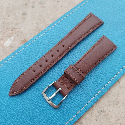 16mm Hadley-Roma Brown English Bridle Leather Vintage Watch Strap