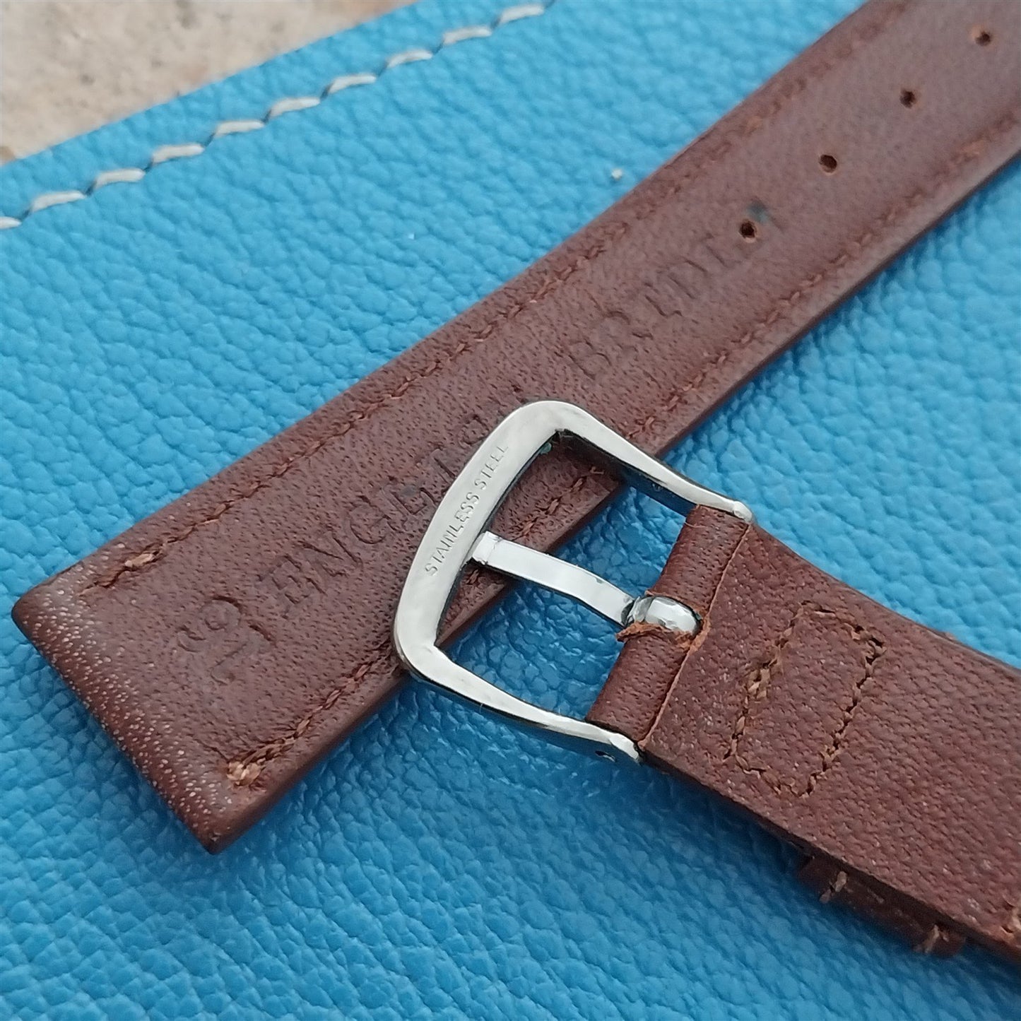 16mm Hadley-Roma Brown English Bridle Leather Vintage Watch Strap