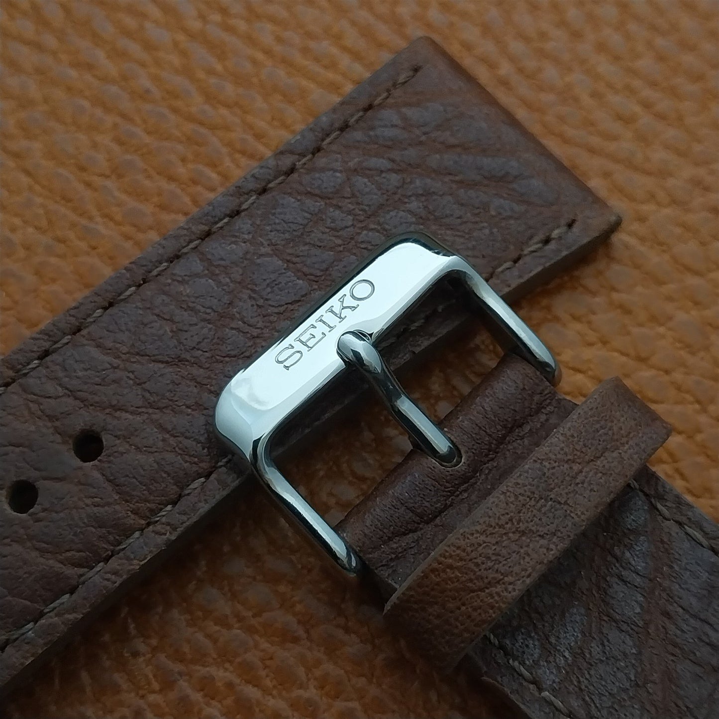 Seiko 24mm L0D1 Z 24 Leather Watch Strap & Logo Buckle