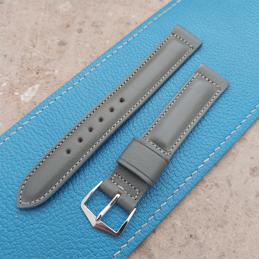 16mm Kreisler Padded Gray Calfskin Unused 1950s Vintage Watch Strap