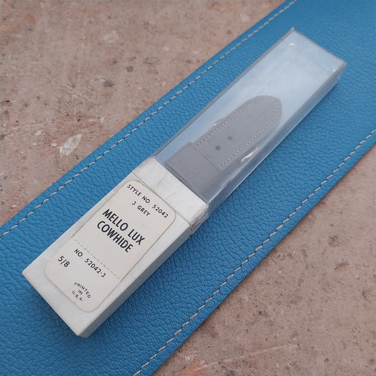 16mm Kreisler Gray Saddle Leather Unused 1950s nos Vintage Watch Strap