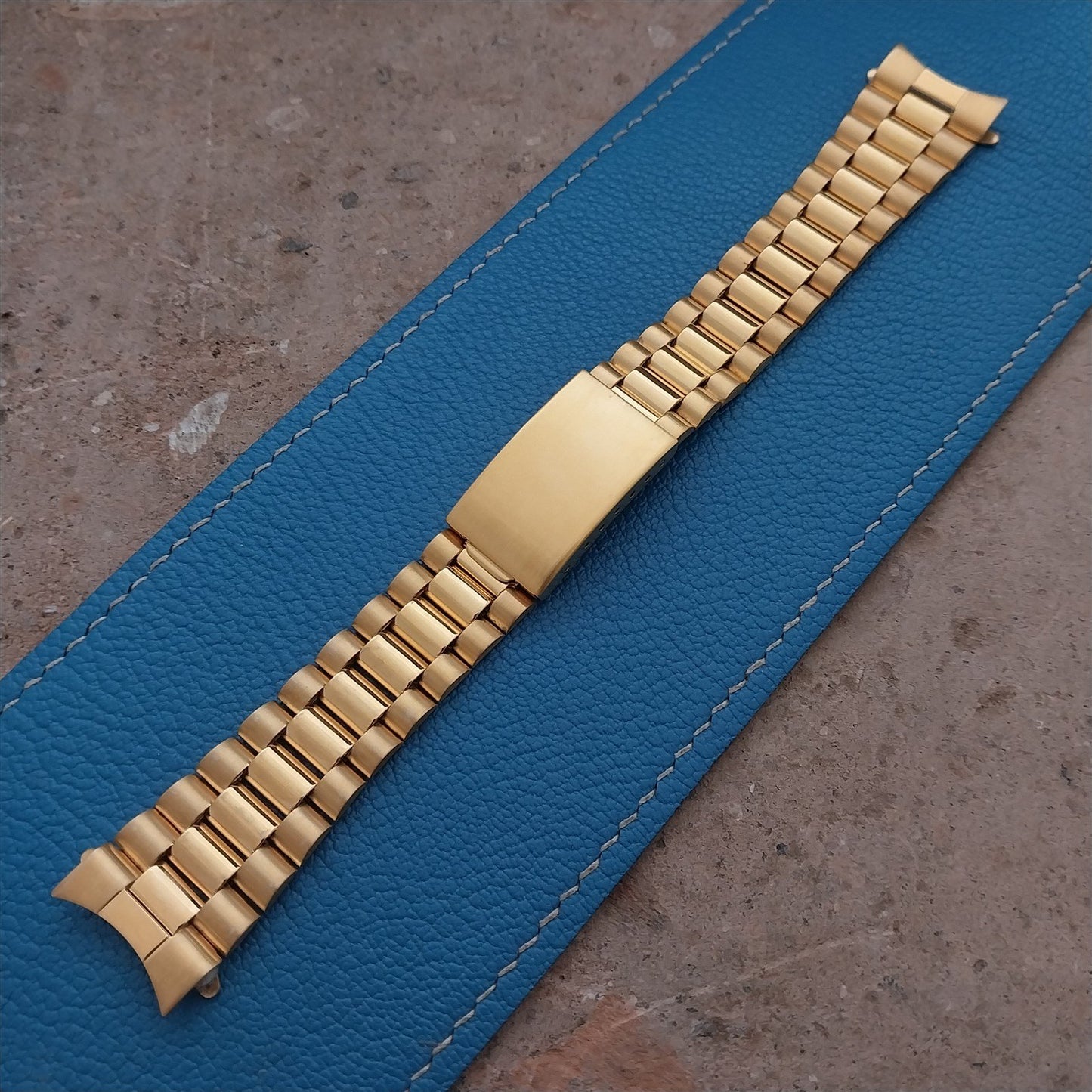 20mm Gold-Tone President Curved End Speidel Hirsch Unused Watch Band