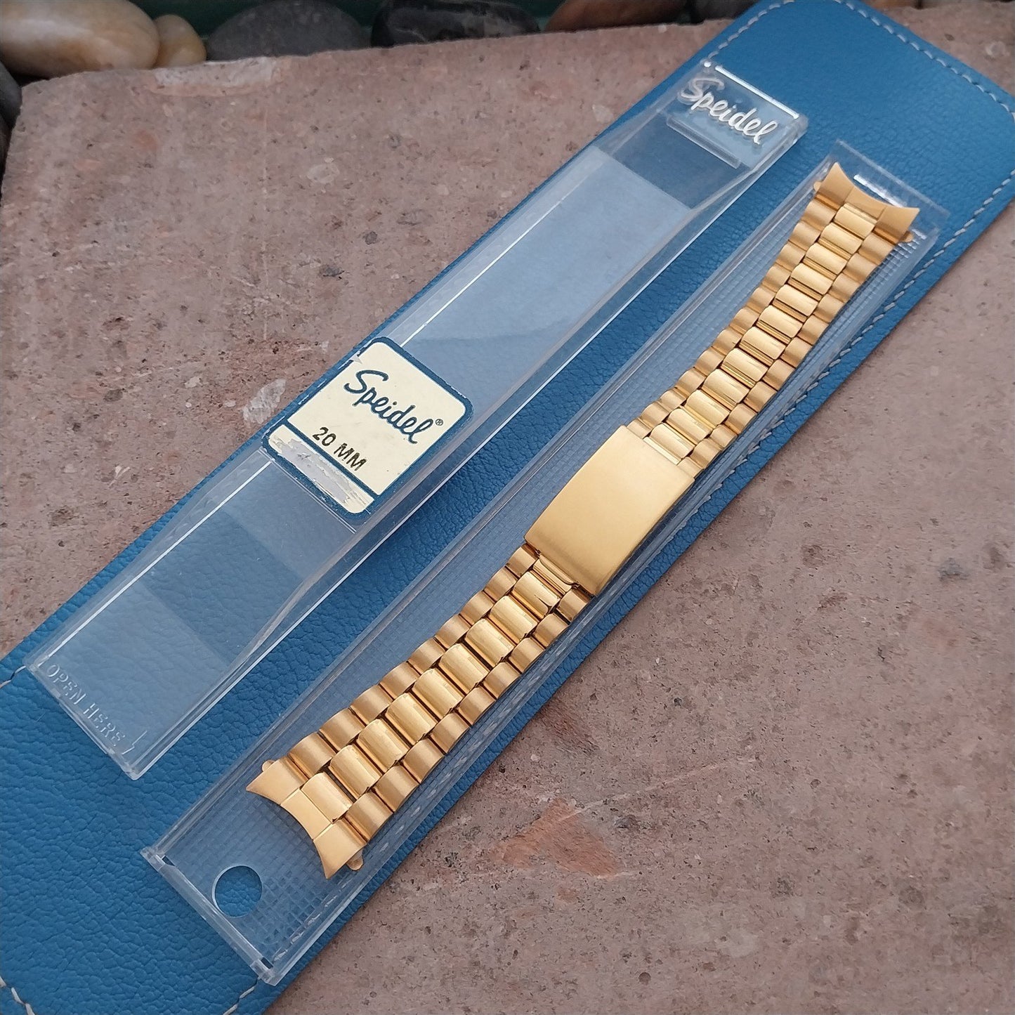 20mm Gold-Tone President Curved End Speidel Hirsch Unused Watch Band