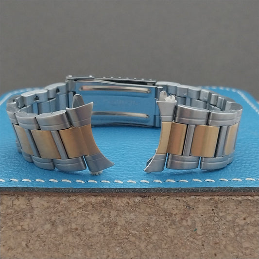 1990s Vintage Speidel Stainless Steel & Gold-Tone 22mm Unused Classic Watch Band