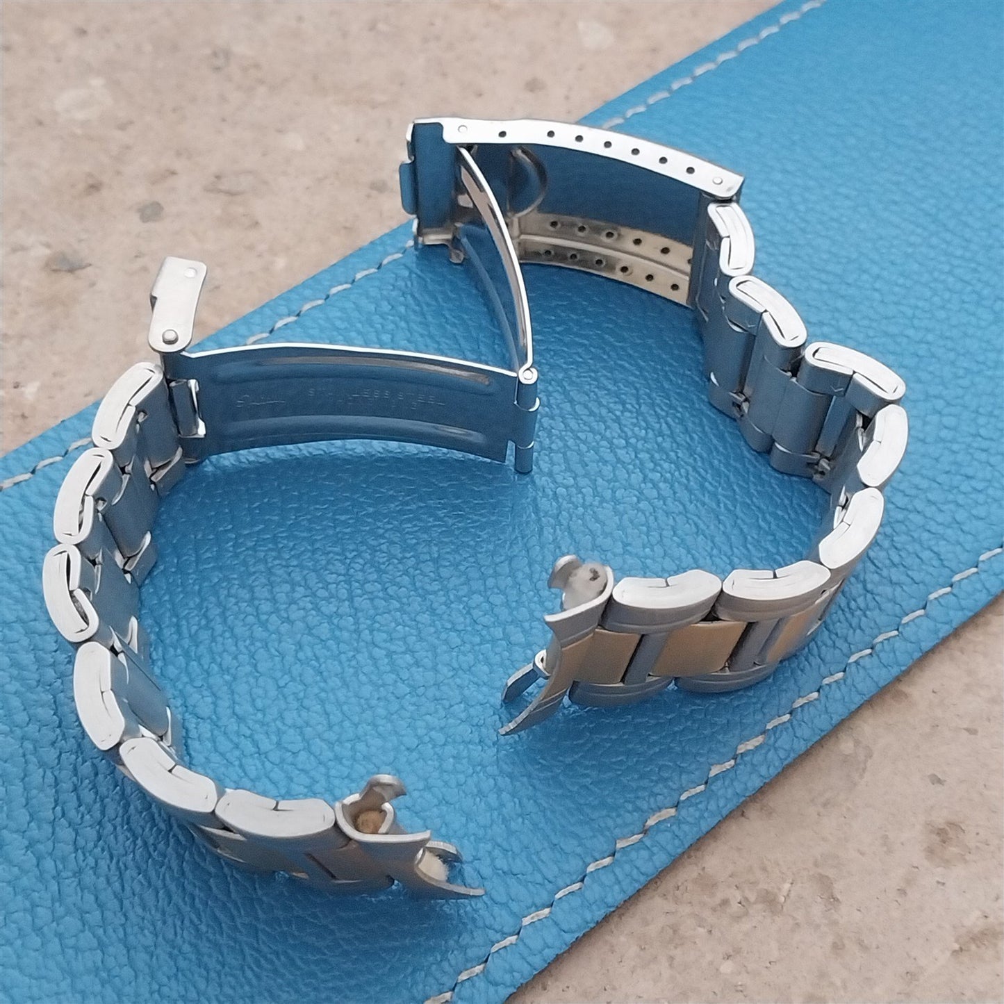 1990s Vintage Speidel Stainless Steel & Gold-Tone 22mm Unused Classic Watch Band