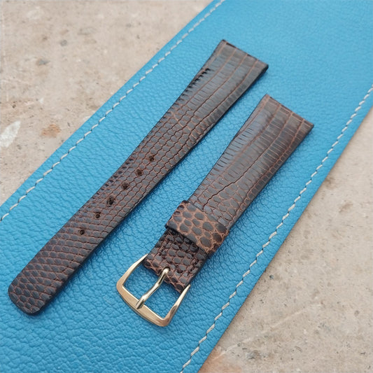 20mm Hamilton Lizard NOS Unused Vintage Watch Strap & Gold Logo Buckle