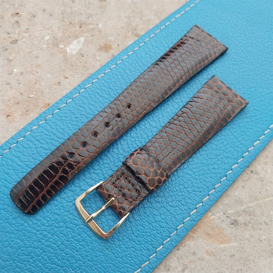20mm Hamilton Lizard NOS Vintage Watch Strap & Gold Logo Buckle
