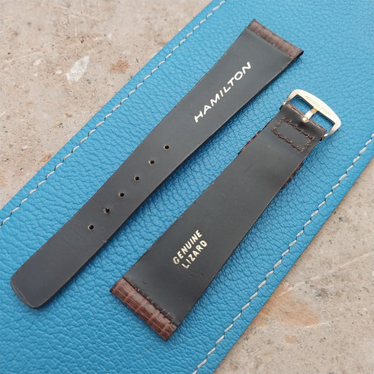 20mm Hamilton Lizard NOS Vintage Watch Strap & Gold Logo Buckle