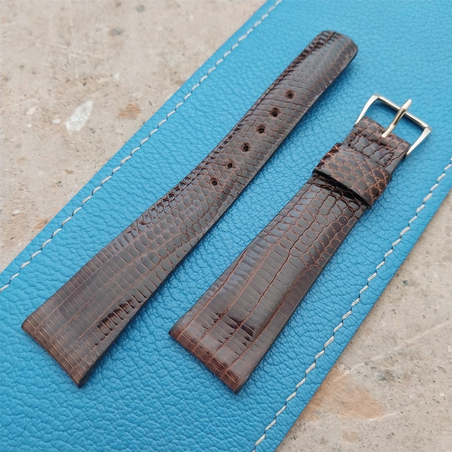 20mm Hamilton Lizard NOS Vintage Watch Strap & Gold Logo Buckle