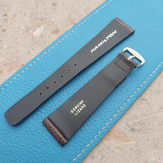 20mm Hamilton Lizard NOS Vintage Watch Strap & Gold Logo Buckle