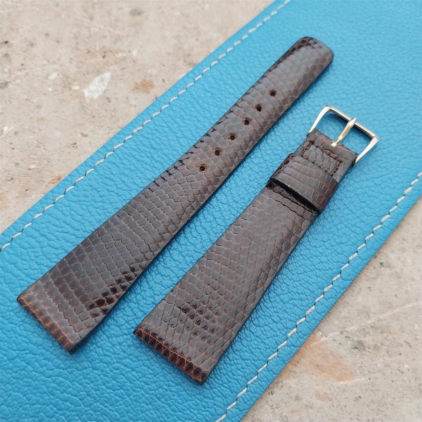 20mm Hamilton Lizard NOS Vintage Watch Strap & Gold Logo Buckle