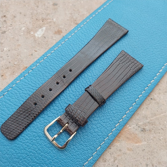 19mm Hamilton Lizard NOS Unused Vintage Watch Strap & Gold Logo Buckle