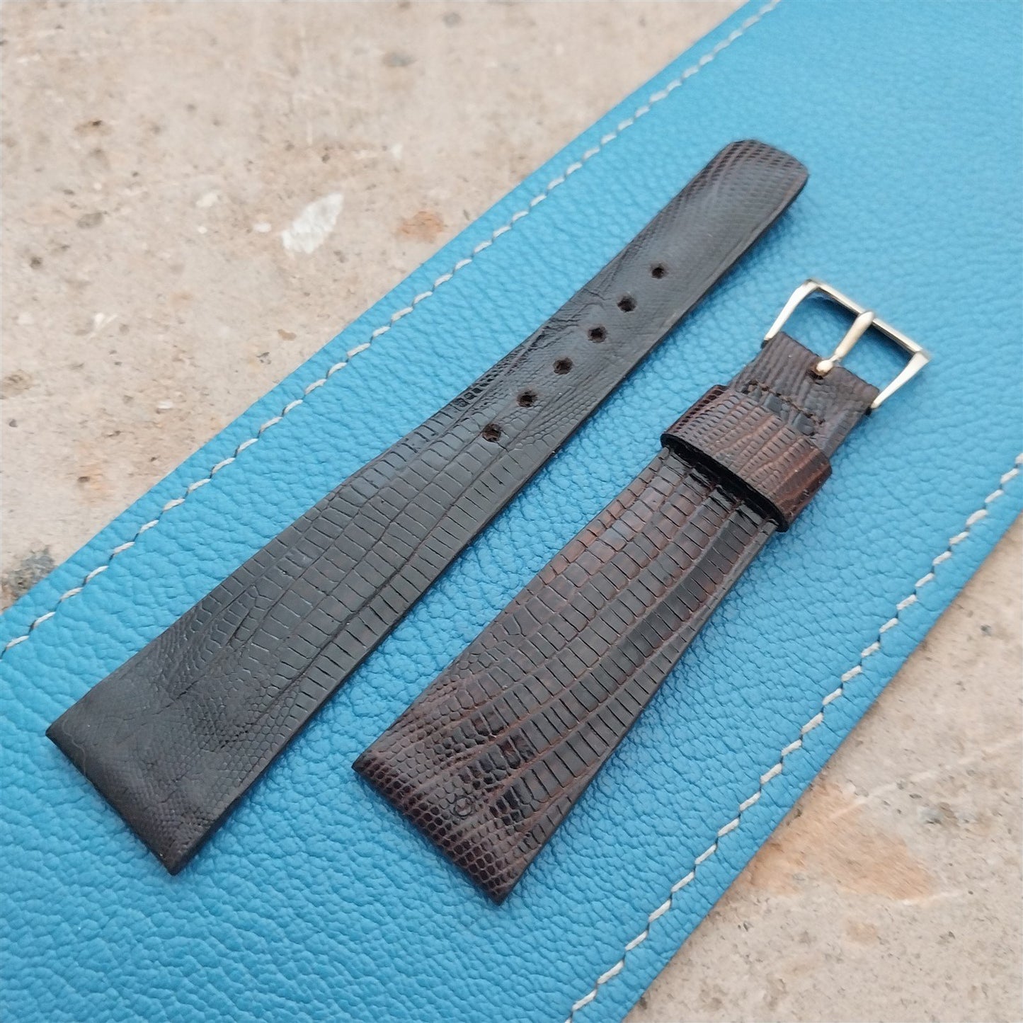 20mm Hamilton Lizard NOS Vintage Watch Strap & Gold Logo Buckle