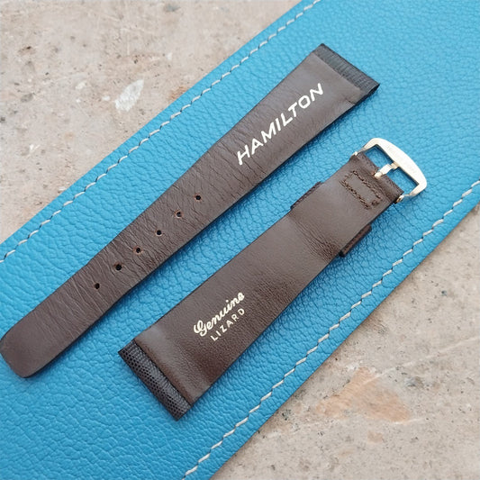 20mm Hamilton Lizard NOS Vintage Watch Strap & Gold Logo Buckle