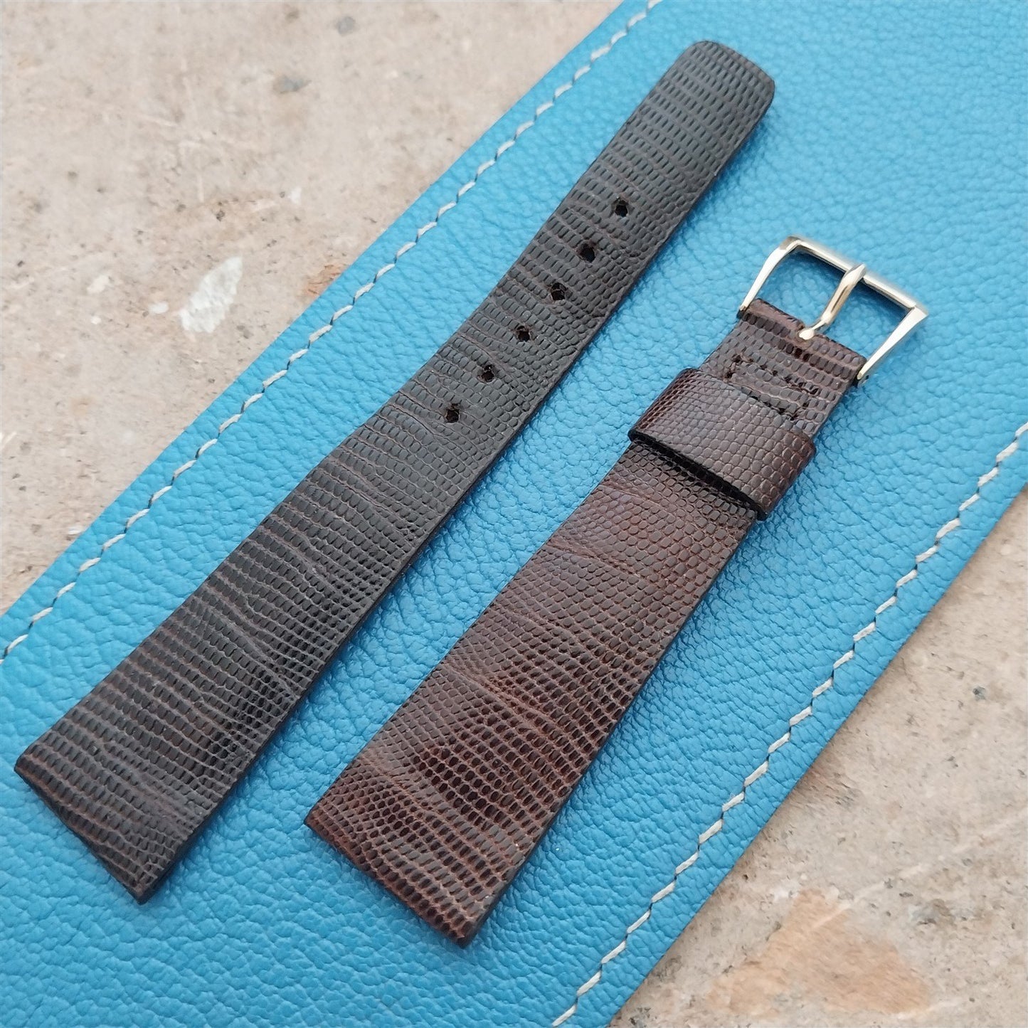 20mm Hamilton Lizard NOS Vintage Watch Strap & Gold Logo Buckle