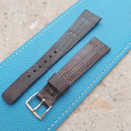 Hamilton 20mm Lizard NOS Vintage Watch Strap & Gold Logo Buckle