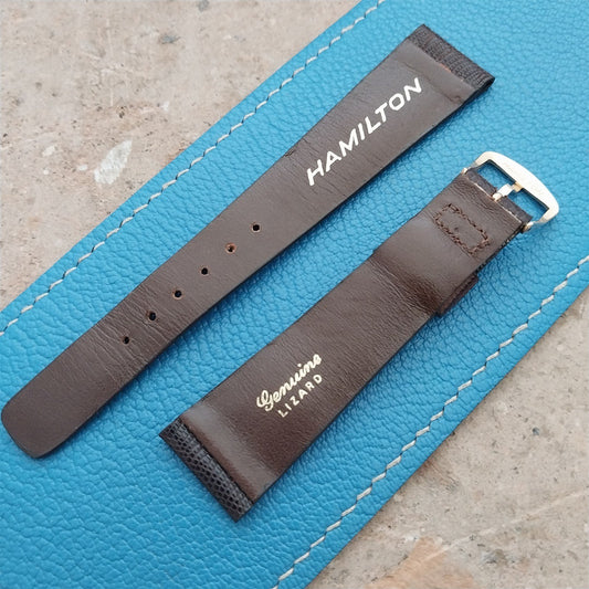 Hamilton 20mm Lizard NOS Vintage Watch Strap & Gold Logo Buckle
