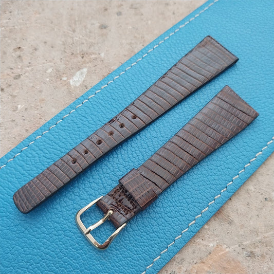 Hamilton 19mm Lizard NOS Vintage Watch Strap & Gold Logo Buckle