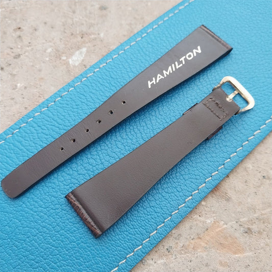 Hamilton 19mm Lizard NOS Vintage Watch Strap & Gold Logo Buckle