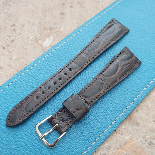 Hamilton 17.2mm Croc Grain Leather Vintage Watch Strap & Gold Logo Buckle