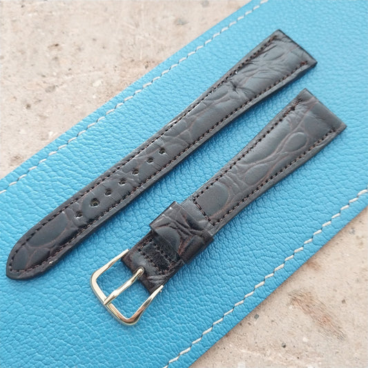 Hamilton 17.6mm Croc Grain Leather Vintage Watch Strap & Gold Logo Buckle