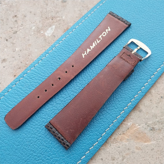 20mm Hamilton Lizard NOS Vintage Watch Strap & Gold Logo Buckle