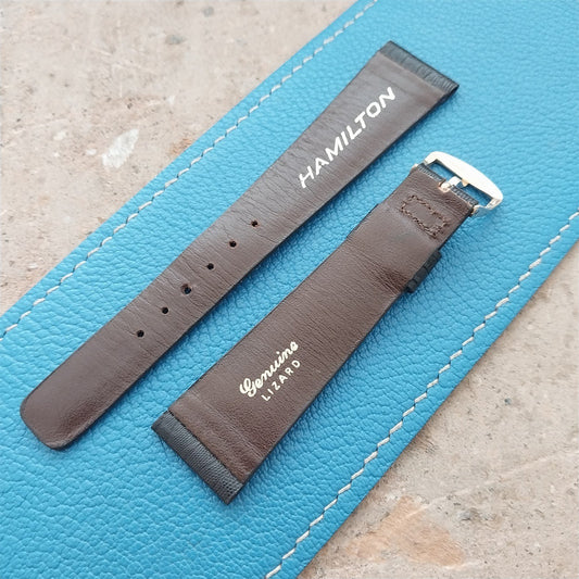 20mm Hamilton Lizard NOS Vintage Watch Strap & Gold Logo Buckle