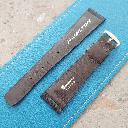 20mm Hamilton Lizard NOS Vintage Watch Strap & Gold Logo Buckle