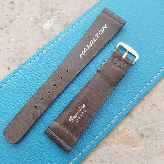 20mm Hamilton Lizard NOS Vintage Watch Strap & Gold Logo Buckle