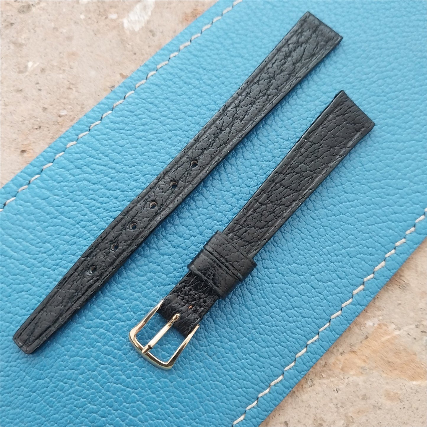 11mm Hamilton Ladies NOS Vintage Bison Watch Strap & Gold Logo Buckle