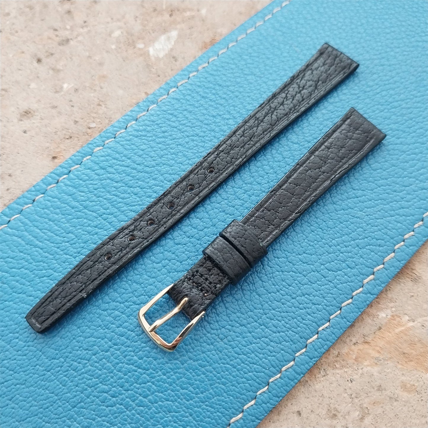 11mm Hamilton Ladies NOS Vintage Bison Watch Strap & Gold Logo Buckle