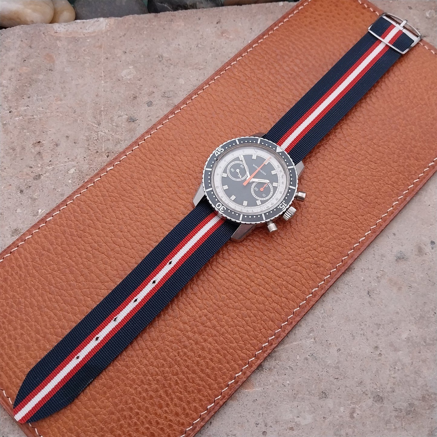 20mm Striped Perlon Classic Single Pass Unused 1960s Vintage Watch Strap
