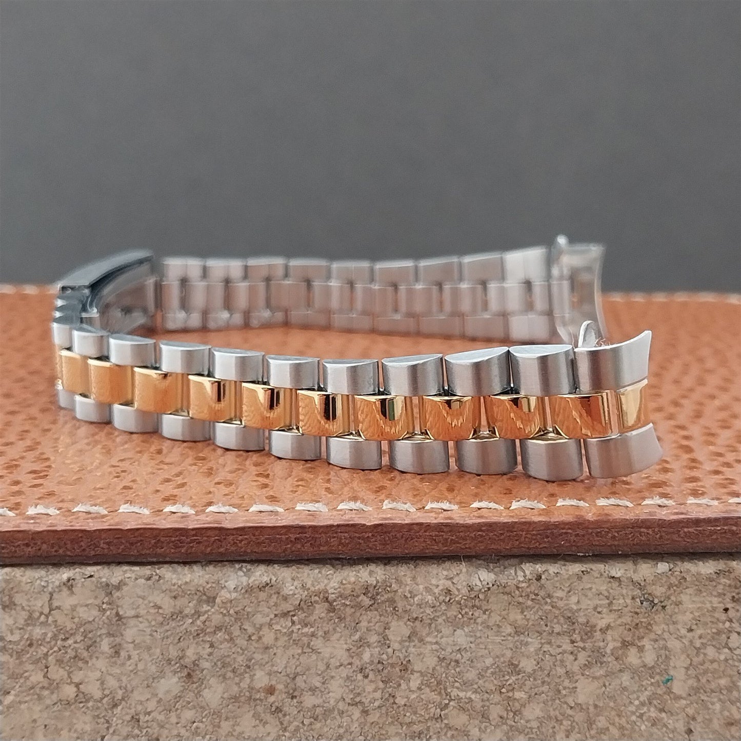 13mm Speidel Hirsch Stainless & Gold-Tone President Ladies Vintage Watch Band