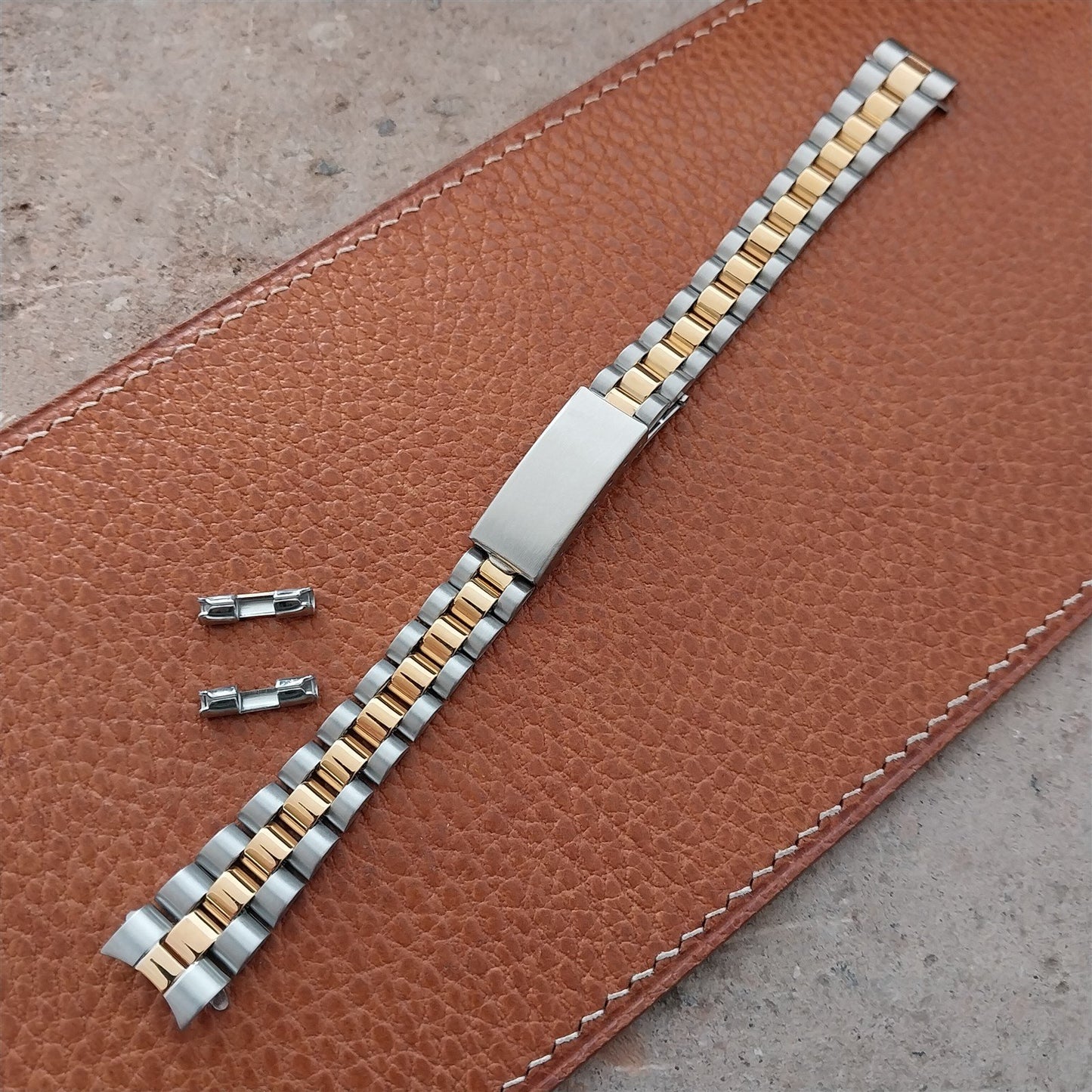 13mm Speidel Hirsch Stainless & Gold-Tone President Ladies Vintage Watch Band