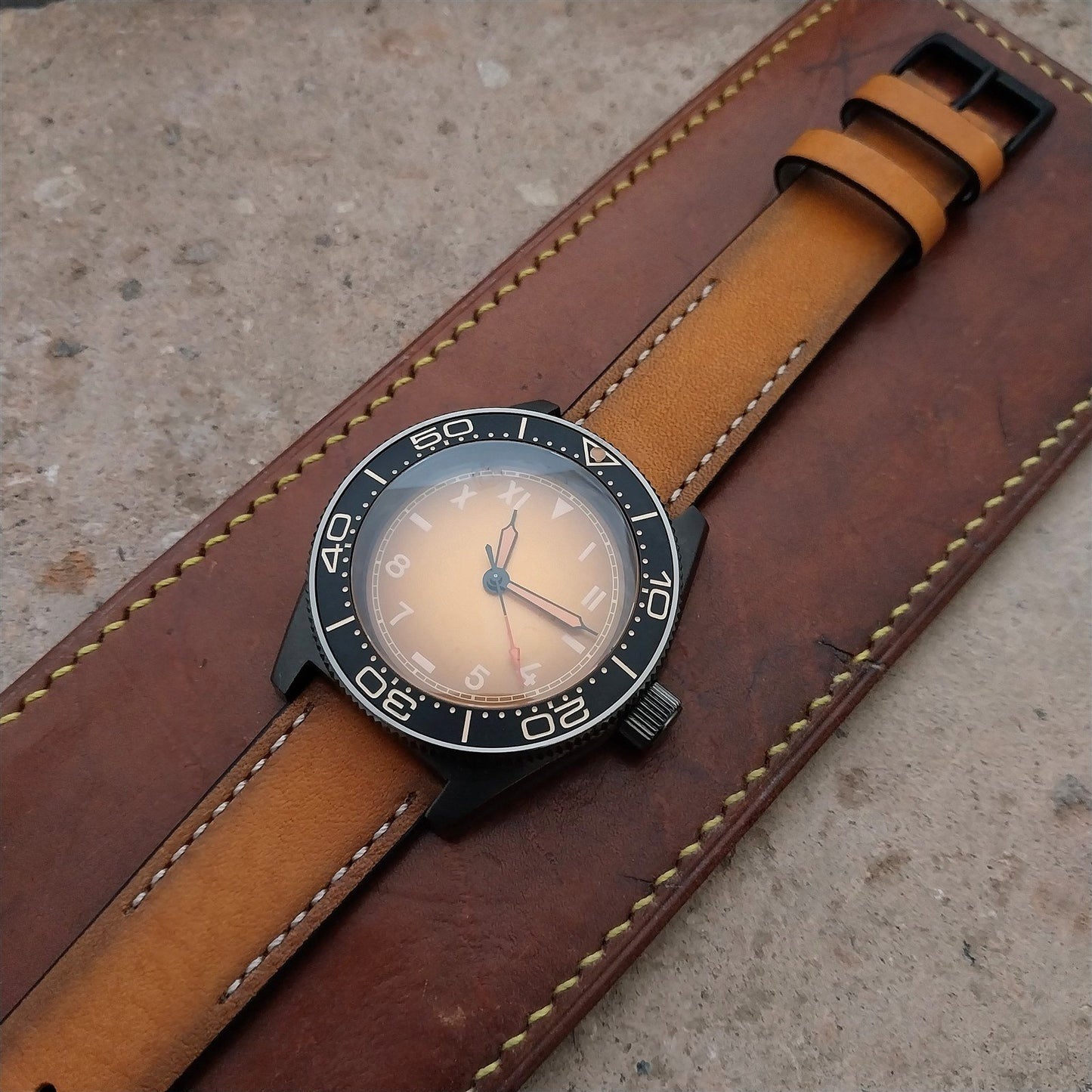 20mm Eulit Woodstock Natural Light Brown Leather 20/18 Watch Strap