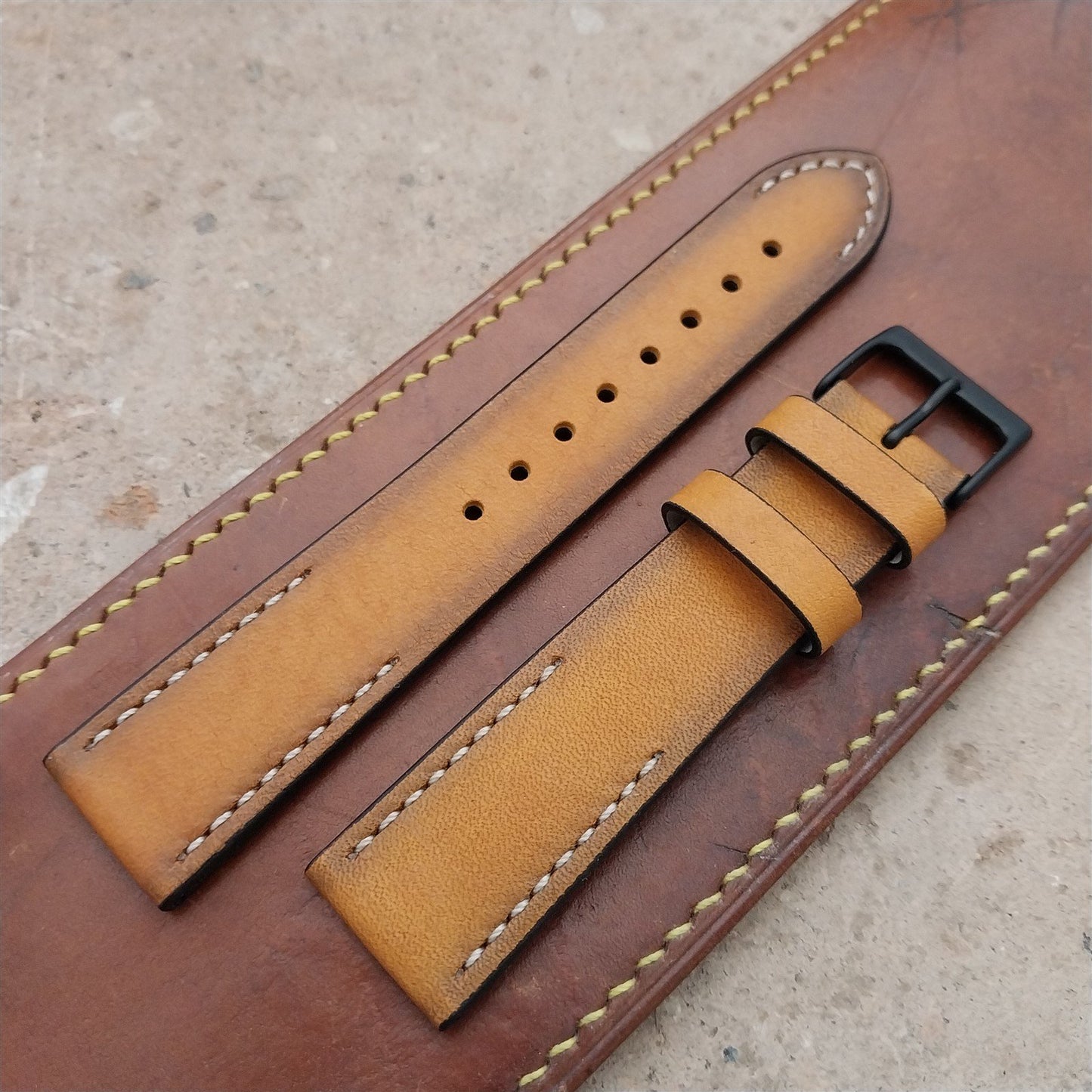 20mm Eulit Woodstock Natural Light Brown Leather 20/18 Watch Strap