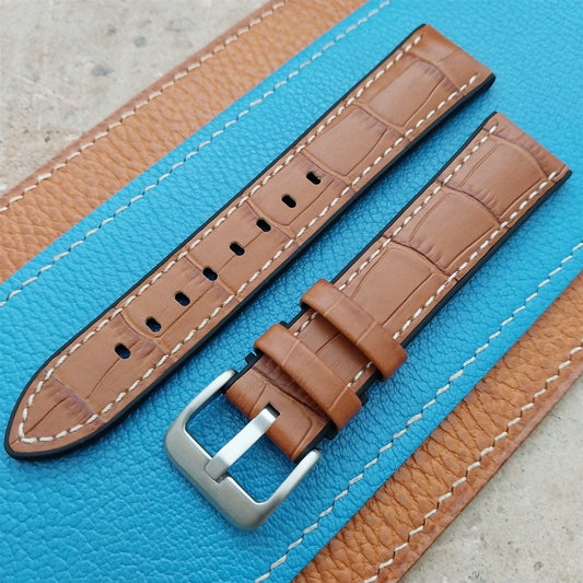 20mm Eulit Belize Golden Brown Silicon Leather Hybrid 20/18 Watch Strap