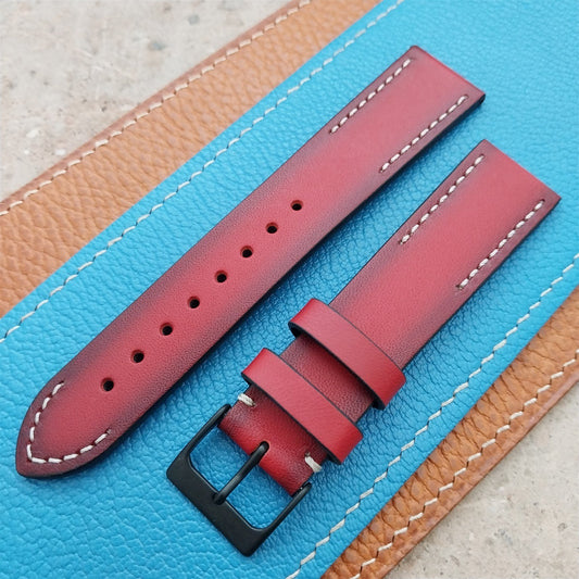 20mm Eulit Woodstock Vintage Style Rustic Red Leather 20/18 Watch Strap